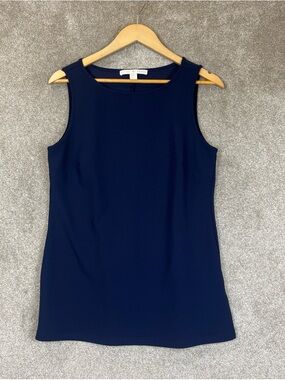 Boston Proper Tunic Womens Medium Blue Sleeveless Stretch Pullover- 4600